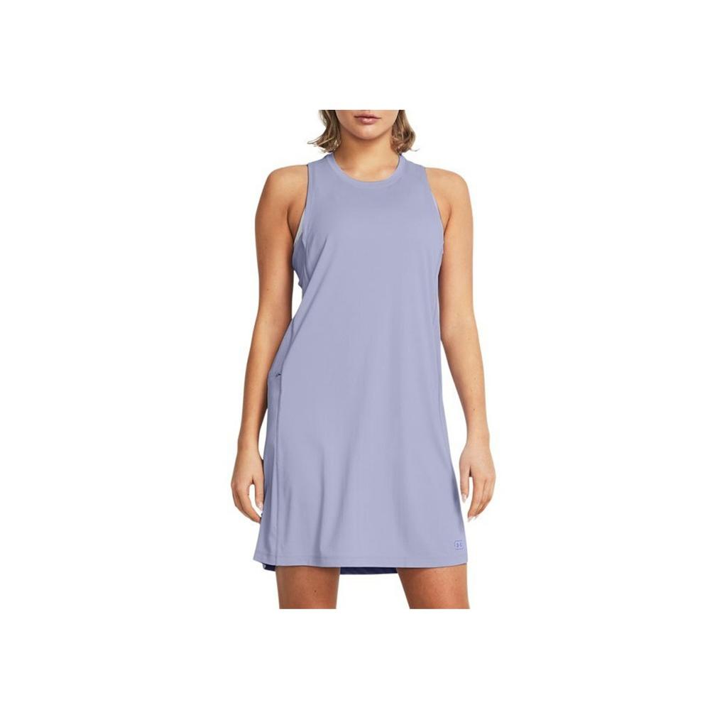 Under Armour Fish Pro Soft Comfortable Breathable Solid Color Fitted Midi Sleeveless Dress Women Dresses Light-Blue Purple 1386054-539