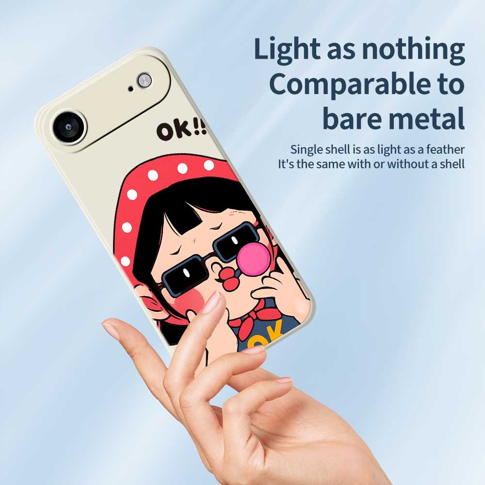 For iPhone Air Case Cute Kid Pattern Printing Straight Edge TPU Phone Back Cover