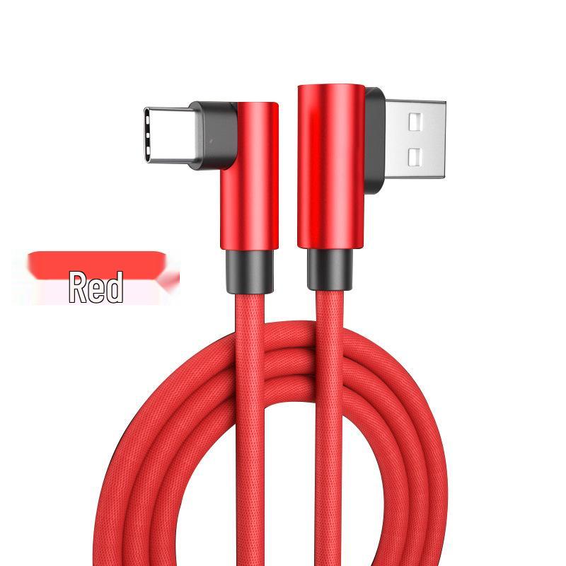 Braided Fast Charging Elbow USB-C Cable for Huawei, Samsung, Xiaomi, OPPO Phones
