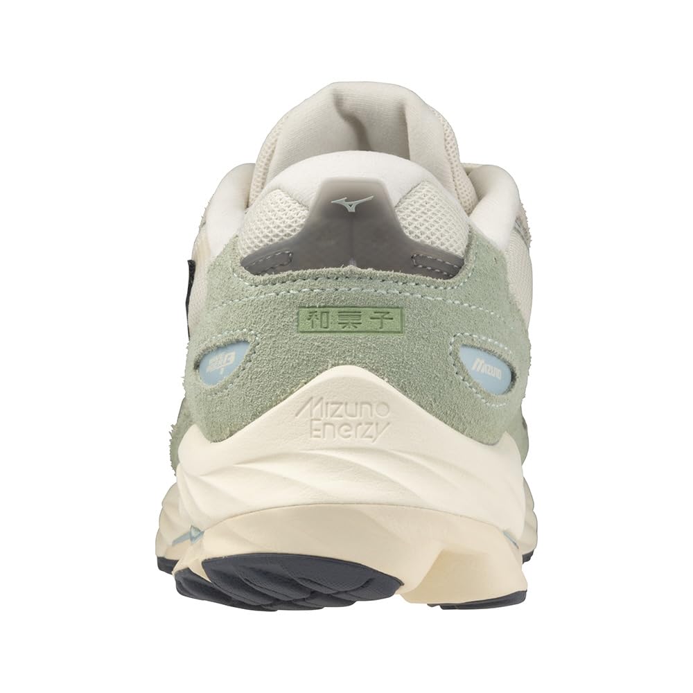 Mizuno Wave Rider B Casual Fashion Light Green x Black x Size 2E Sneakers, Beige, 23.0 cm,