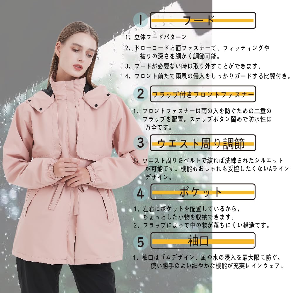 TopKylin Perfect pentru activități în aer liber și ciclism Pelerină de ploaie pentru femei, îmbrăcăminte de ploaie, jachetă de vânt, impermeabil, respirabil, ușor, activități, golf, navetă,