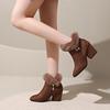 Fashion Women Fur Winter Warm Pointed Ankle Boots 2024 New Luxury Rhinestone Decoration Zipper Women Boots Comfortable Female Shoes