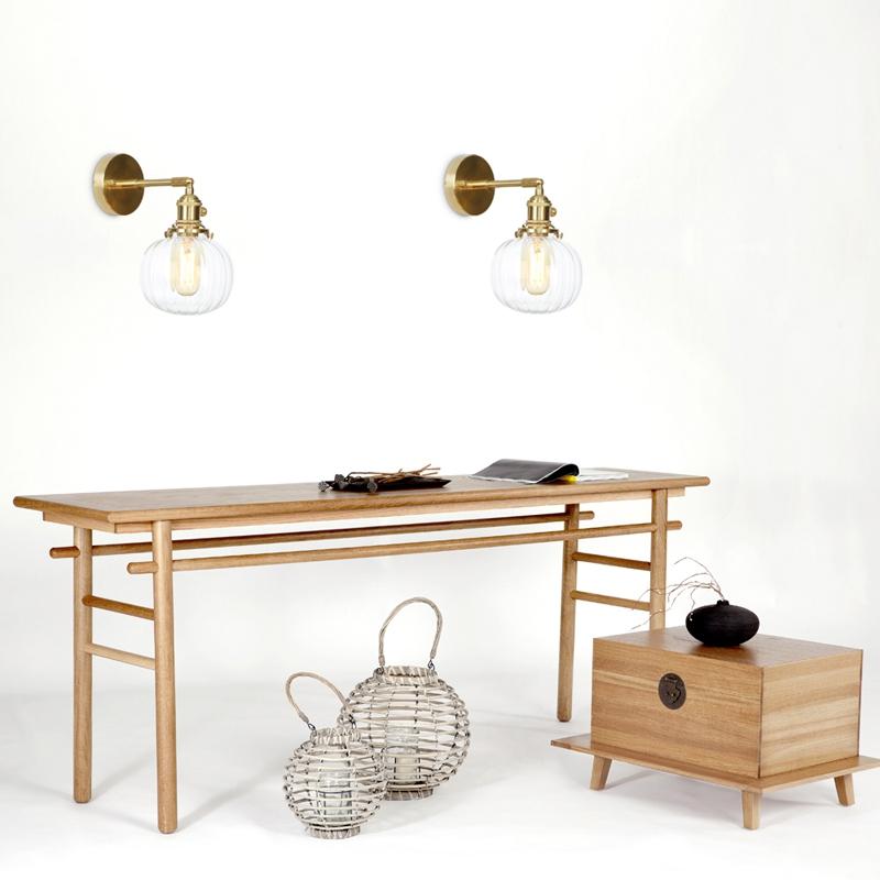 Nordic Modern Copper LED Wall Lamp Bedroom Bathroom Mirror Light Glass Ball Edison Retro Wall Lights Sconces