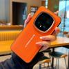 Luxury Cross Texture Leather Design Case For Honor Magic8 Magic7 RS & Magic 8 7 RS Slim Orange Camera Ring Shockproof Cover