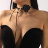 Sweet Fabric Colorful Flower Neck Chain Female Ins Wind Bow Rope Necklace Collarbone Chain Choker