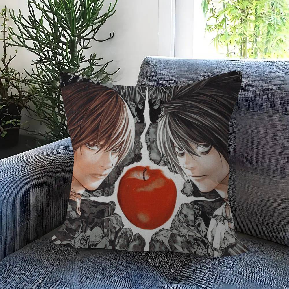 Anime Death Note Hororr Double-Sided Printed Pillow Cover Short Plush Suitable Living Rooms Bedrooms Sofas Throw Cushion Cover