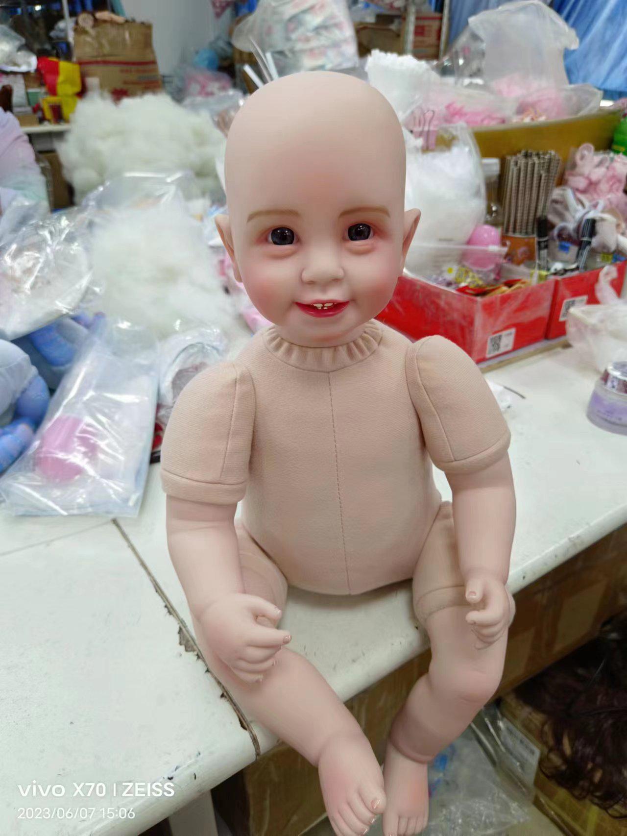 High-Color Six-Tooth Nude Doll with Vibrant Hair 55 cm