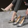 Fashion Women's Sexy Pointed Toe Stilettos High Heels Fashion Gold Women Pumps Luxury Silver Wedding Party Shoes Plus Size Women Shoes44