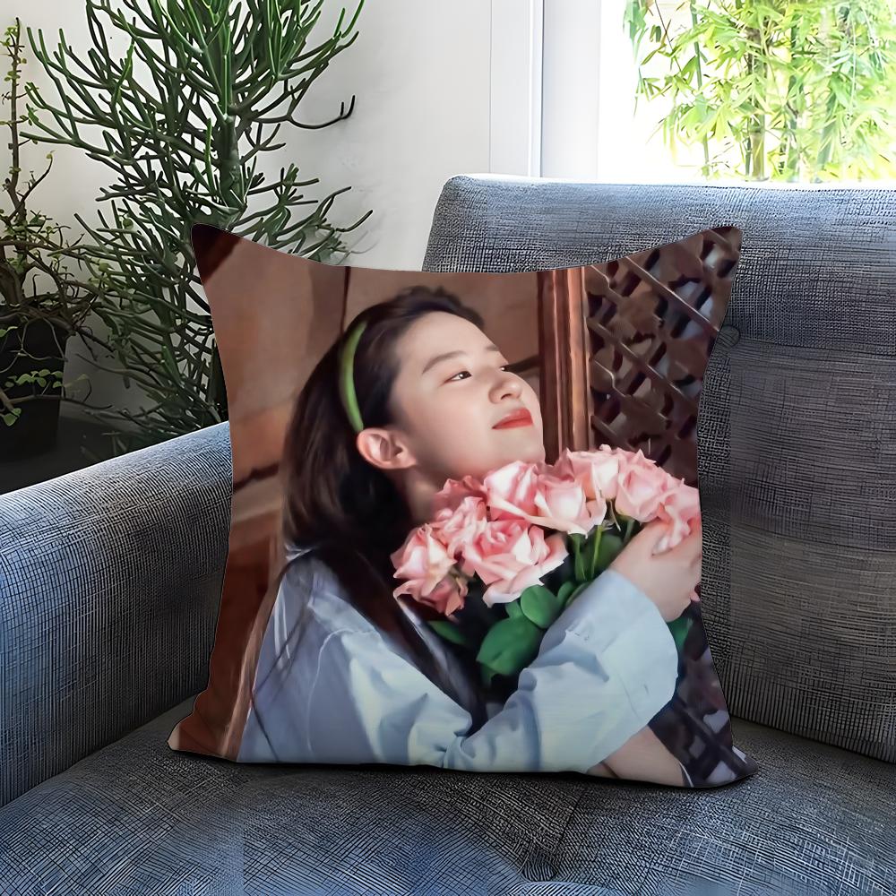

Actress L-Liu Y-YifeiS Cushion Cover Comfortable Reversible Pillow Cover Ideal for Car Sofa Bedroom & Beyond 12x12Inch