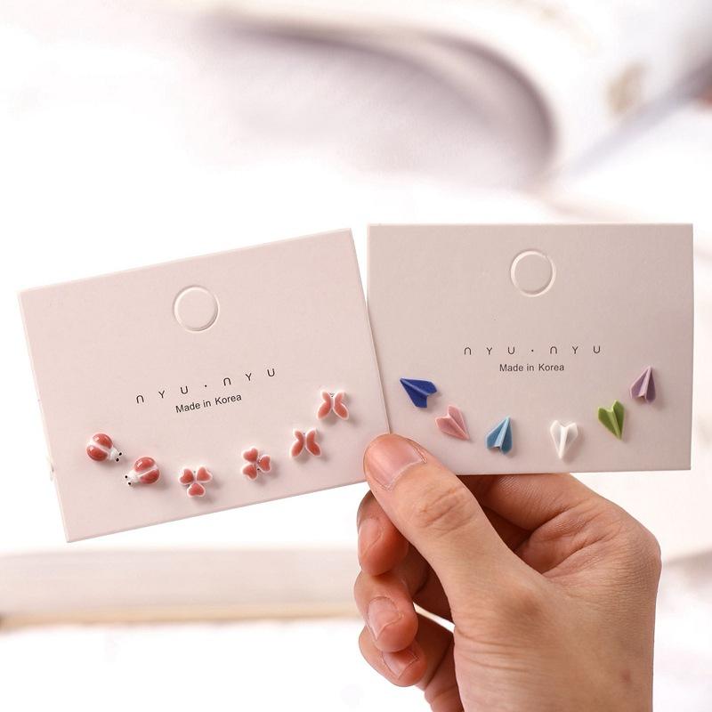 New ceramic jewelry, cute and fresh earrings, ear piercing care, no need to remove earrings when sleeping, gift for female students, steel pins