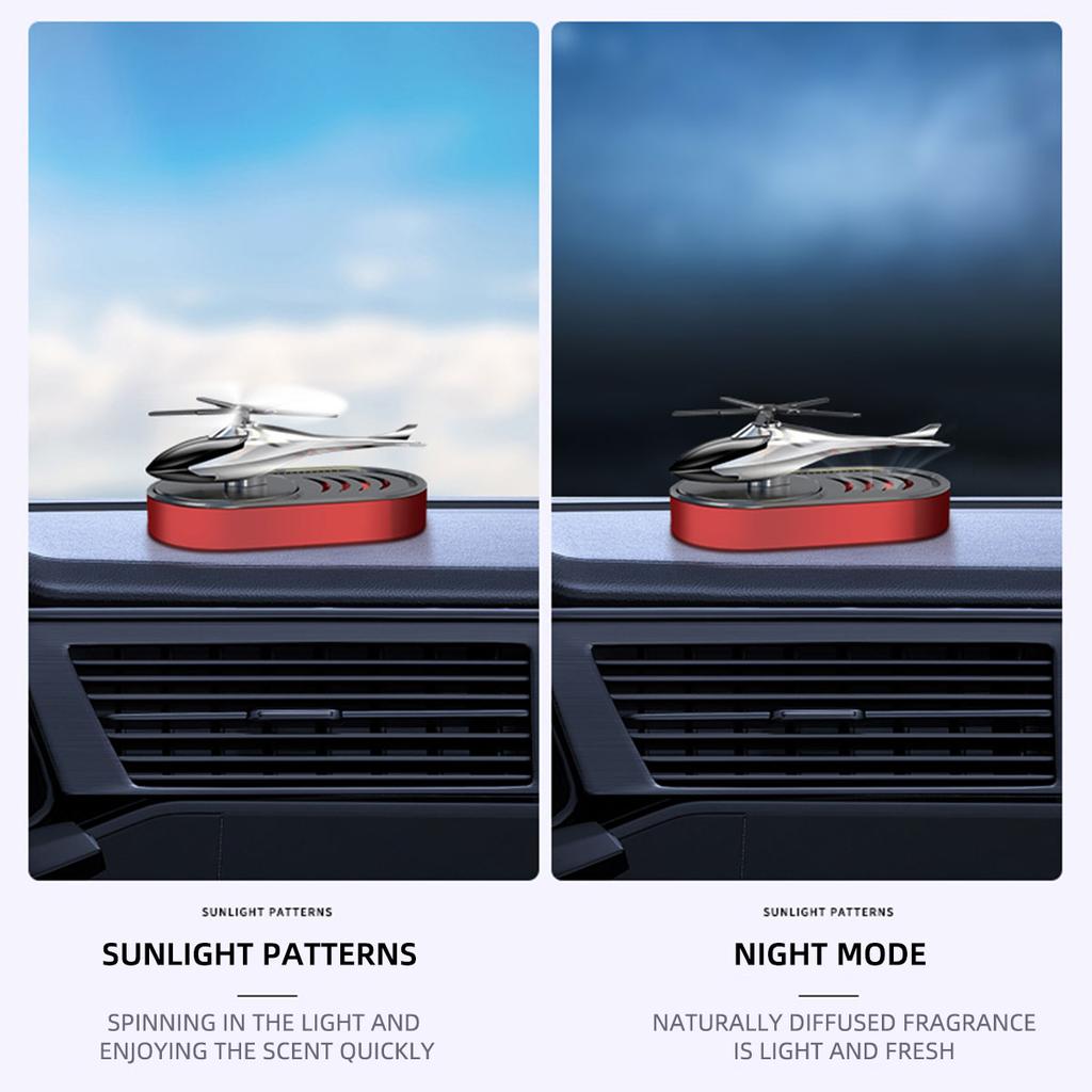Solar Car Air Freshener Helicopter Airplane Aroma Diffuser Cologne Ocean Blue Wind Chime Fragrance Auto Interior Decoration