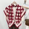 Scarf shawl women's camellia 91CM large square scarf imitation cashmere cotton and linen square scarf spring and autumn versatile scarf outside