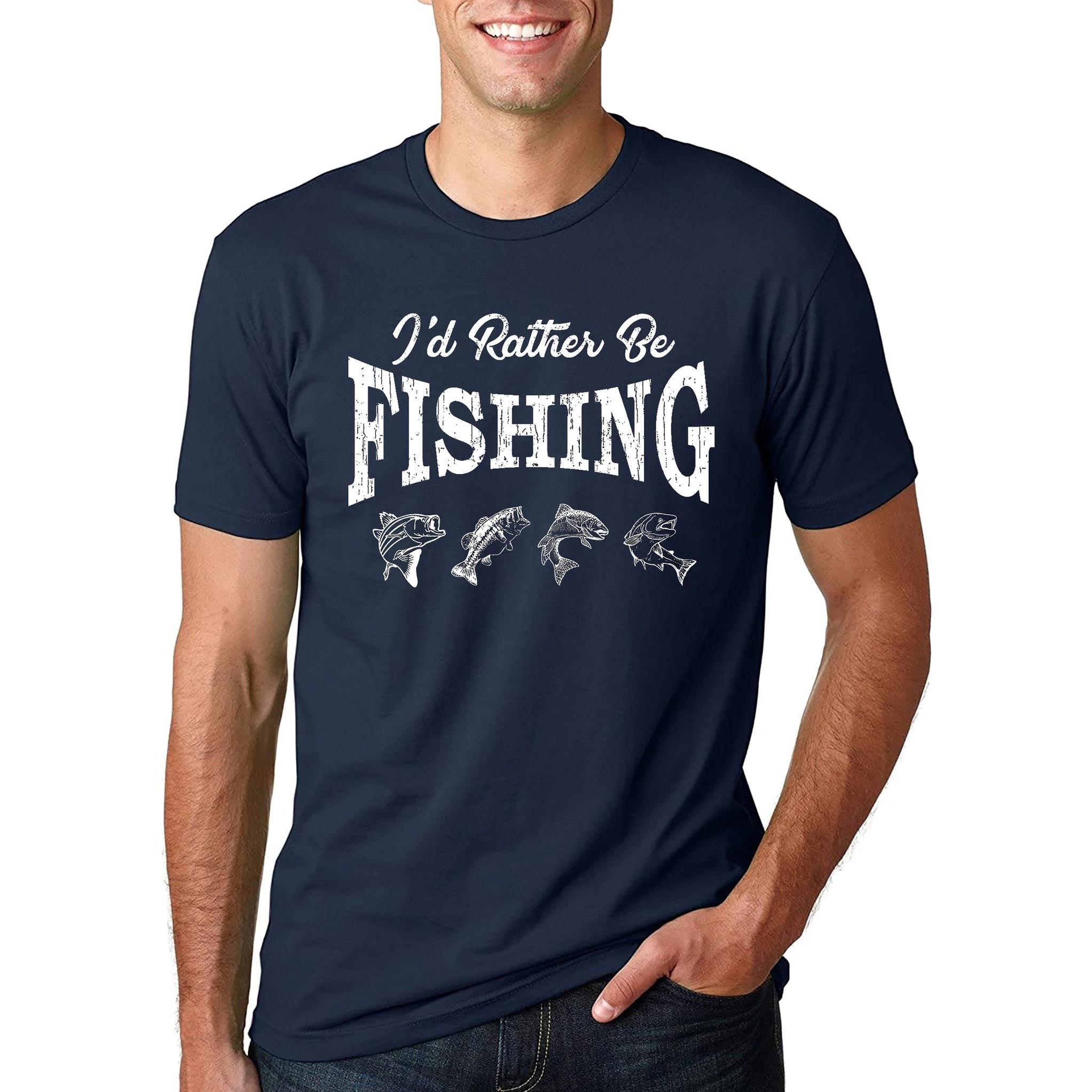

I d Rather Be Fishing. Funny Fisherman Angler Gift T Shirt New 100% Cotton Short Sleeve O-Neck T-shirt Casual Mens Top - Men ... S разноцветный