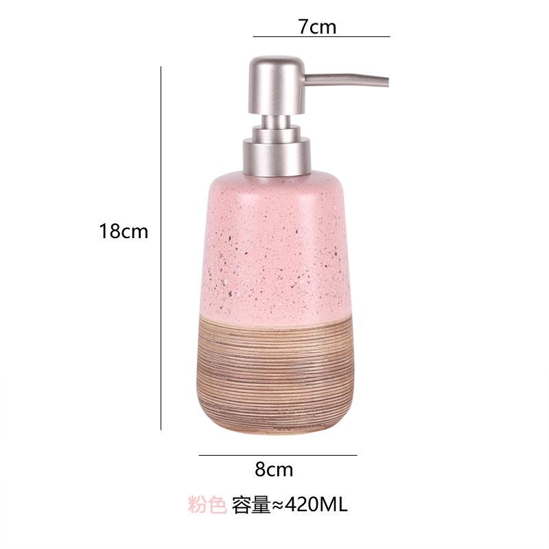 Pink ceramic toothbrush holder, mouth cup tooth cup soap dish dispenser lotion bottle bathroom accessories soap dispenser