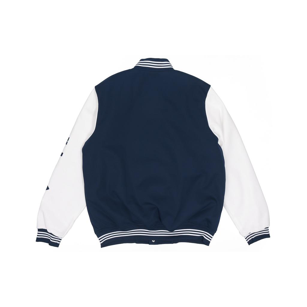 Adidas Originals Varsity Bomber Jacket With Striped Polyester Men Jackets Blue GE1346