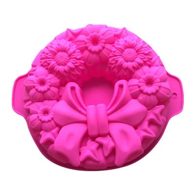 Bowknot Pattern Silicone Cake Mold Christmas Baking Tray DIY Baking Mold Christmas Mold