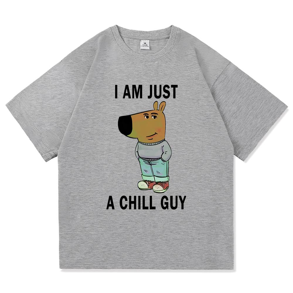 Ich bin nur ein entspannter Typ T-Shirts Sommer Mode Männer/Frauen Ästhetisch Lustig Niedlich T-Shirt Hohe Qualität Cartoon Vintage Baumwoll T-Shirt