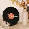 12inch Record Shape Wall Clock Nostalgic Designing With Metal Stand Desk Clocks for Cafe and Loveing  Room Decoration