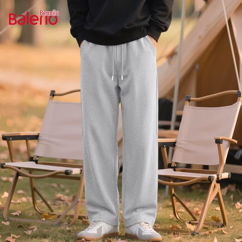 Baleno Men's Casual Knit Wide-Leg Pants