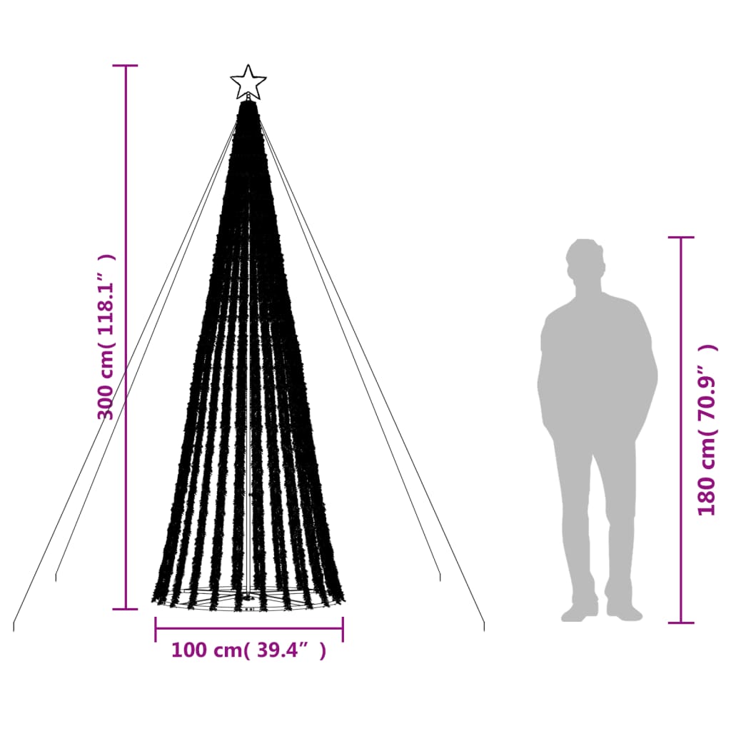 LED Christmas Tree 688 Cold White LEDs 300 cm