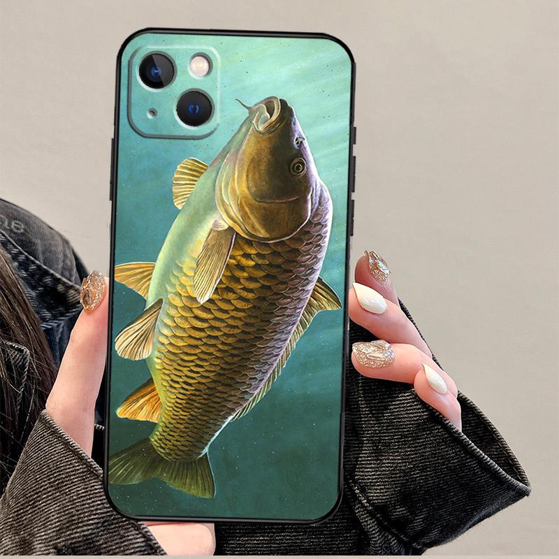 Carp Fishing Phone Case For iPhone 17 Pro Max 14 13 12 11 15 16 Pro Max Mini 15 Plus 16e 17 Air Cover