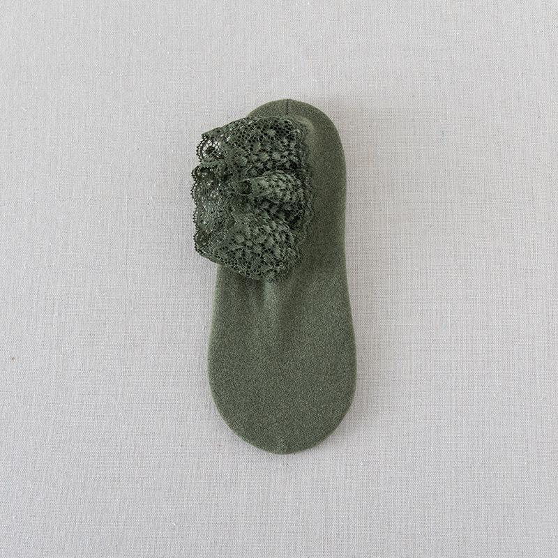 

Женские осенне-зимние утолщенные теплые флисовые носки, кружевные носки до щиколотки, нескользящие носки-тахо one size зелёный