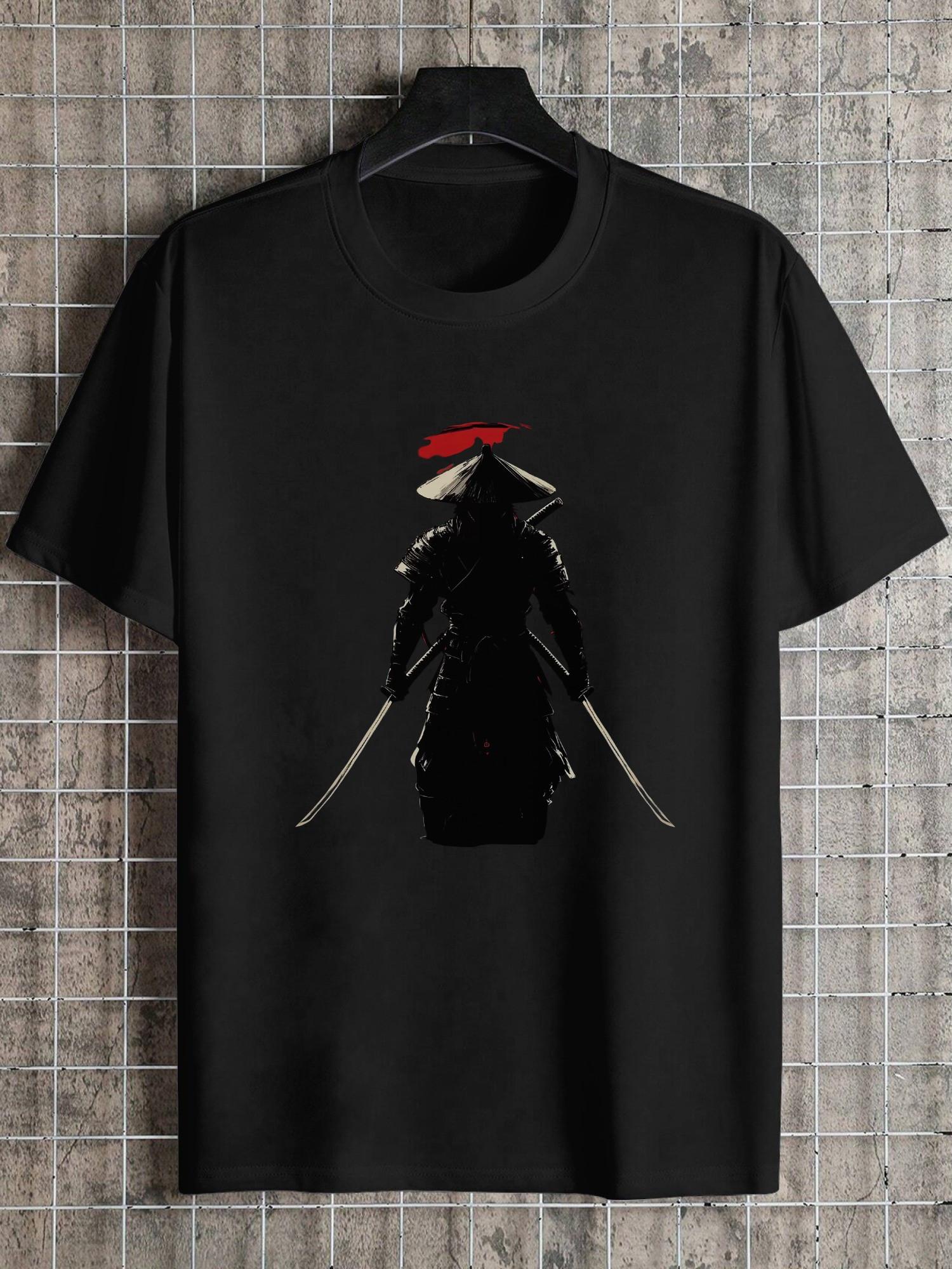 1pc warrior bold graphic black T-shirt XXXL