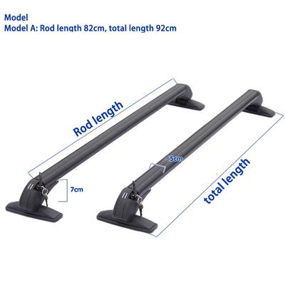 1 Pair Universal Vehicle Car Roof Mounting Rack Rail Bar Black Aluminum Luggage Carrier with Lock Top Car Rack