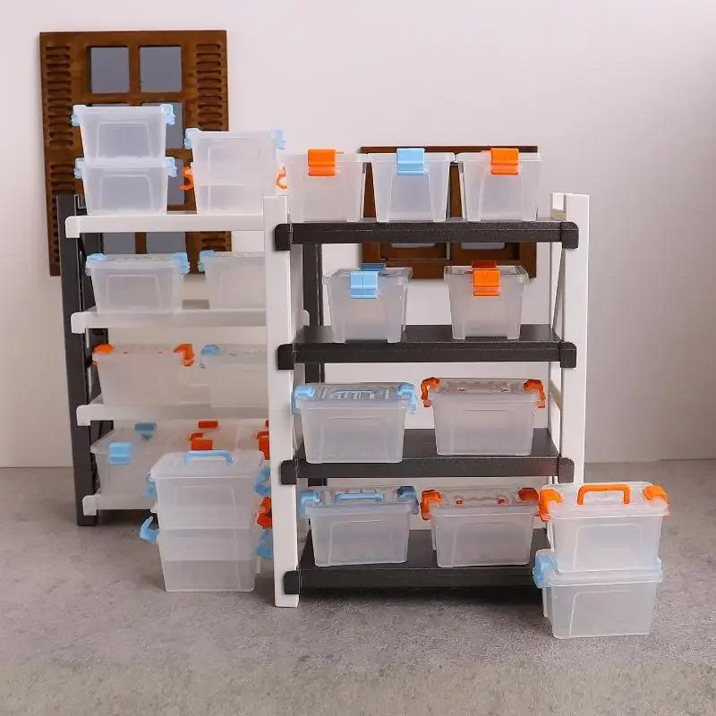 5 Stuks Poppenhuis Mini Opbergdoos Transparante Gereedschapskist Model Poppenhuis Huis Huisdecoratie Poppenhuis Micro Scène Decoratie Props