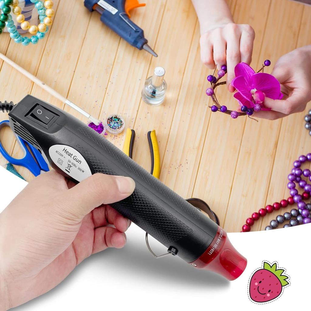 GOOMAND Mini Heat Gun Emboss Small 300W Hot Air Heat Hot Air Hot Air Welding Craft Heat Shrink Paper Heat Rapid Clay DIY Resin Tool Heater, Machine,