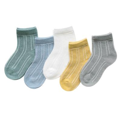 5 Paires/lot 0-1A Chaussettes Bébé Nourrisson Solides Chaussettes d'Été pour Filles Coton Maille Mignon Chaussettes Garçon Nouveau-né Vêtements Bébé Accessoires