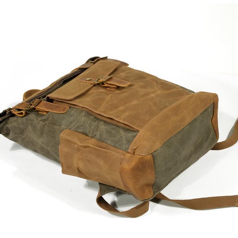 Men's Waxed Canvas Waterproof Travel Backpack