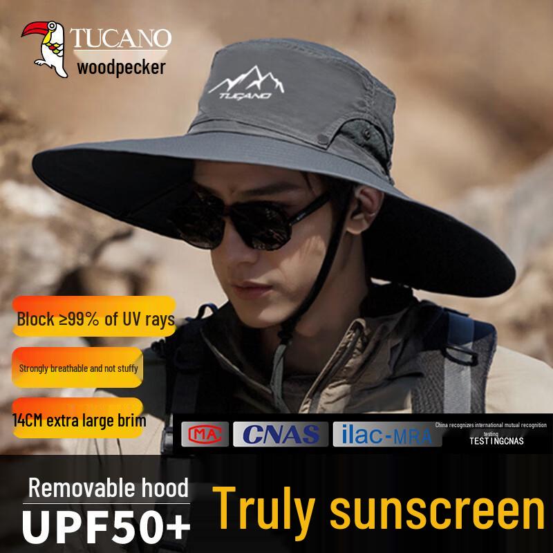 Men s UPF50+ Outdoor Wide Brim Sun Hat One Size