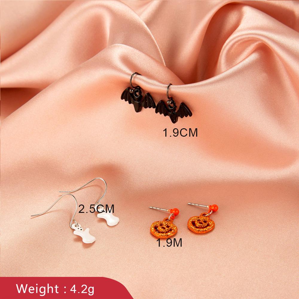 Halloween Spider Skull & Pumpkin Bat Earrings: Unisex, Fun & Exaggerated