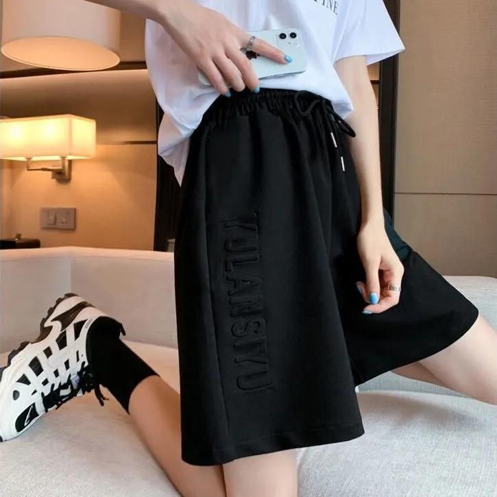 Women's Summer Three-dimensional Printing Sports Shorts K Pop Students Loose Wide-leg Ins Casual Five-point Pants