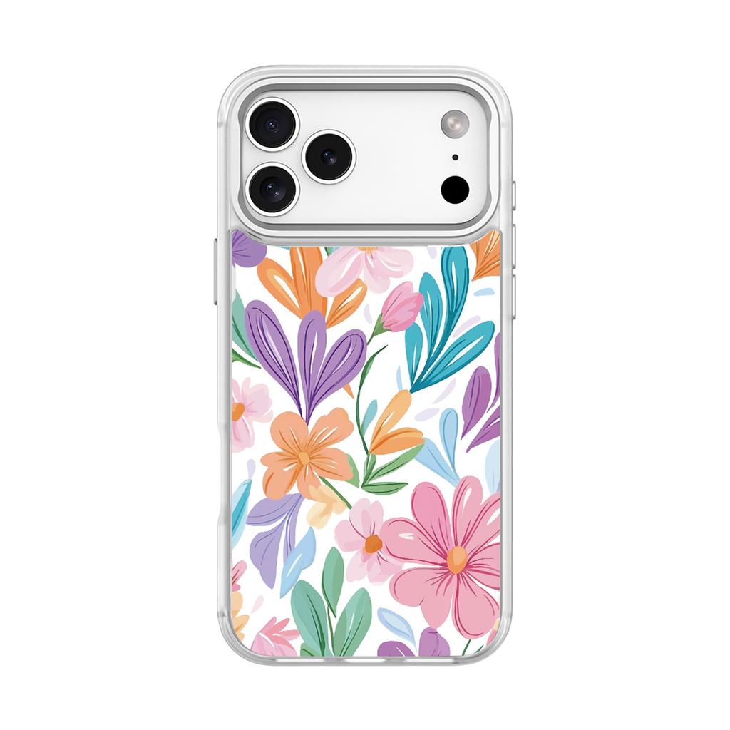 Applicable To Apple 17Pro Mobile Phone Case, Advanced Sense 16 Replaceable Back Plate 15promax Magnetic Mobile Phone Case, Bright Flower.