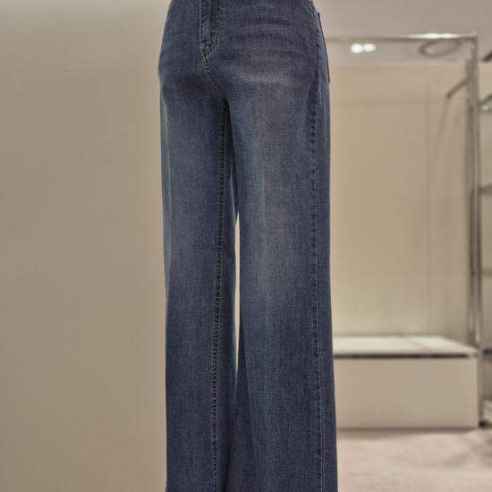 Basic Wash Wide Denim Pants (KSZ3HE331D) - Women's Casual Jeans