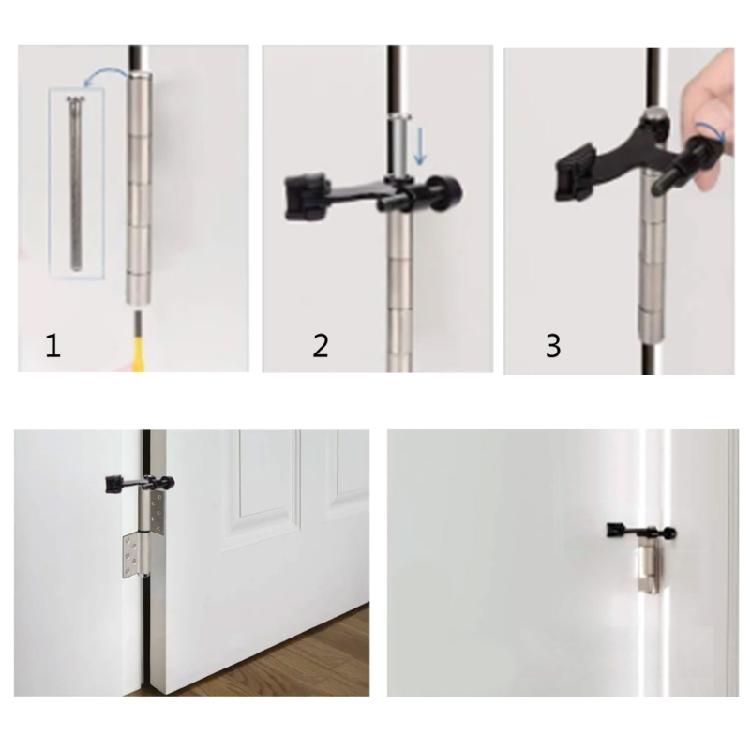 Door Top Hinges set US Type Door Stoppers set Heavy Duty Door Support Metal Hinges Pin Door Stop Simple Installation