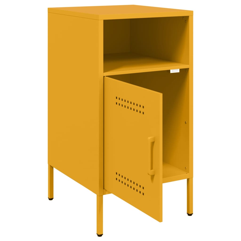 Nightstands 2 pcs Mustard Yellow 36 x 39 x 68 cm Steel