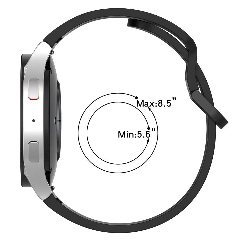 No Gap Silicone Strap For Samsung Galaxy Watch 7/6/5/4 40mm 44mm Sports Breathable Durable Bracelet Watch 6 4 Classic/5 Pro 45mm