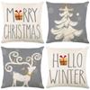 Christmas Throw Pillows Holiday Home Living Room Sofa Cushion Cover Truck Printed Linen Pillow Cover