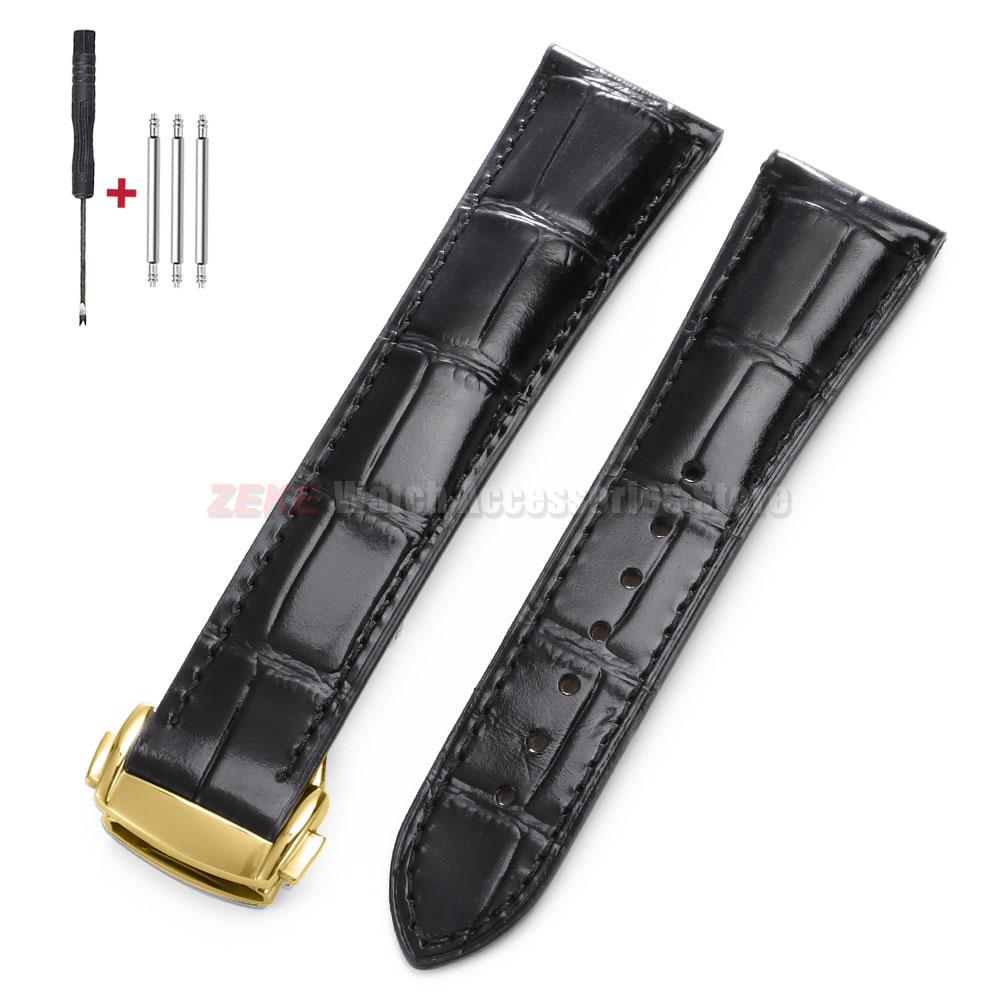For Omega Seamster Watch Premium Leather Watch Strap 19mm 20mm 21mm 22mm Solid Steel Deployant Clasp Bamboo Cowhide Watch Bands