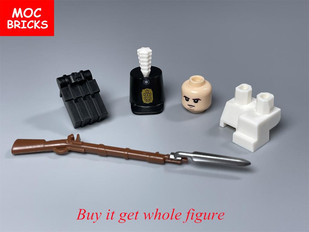 MOC Bricks Military Figures Napoleonic Wars Series Building Blocks Medieval French Dragoon British Soldiers Weapons Bricks Toys