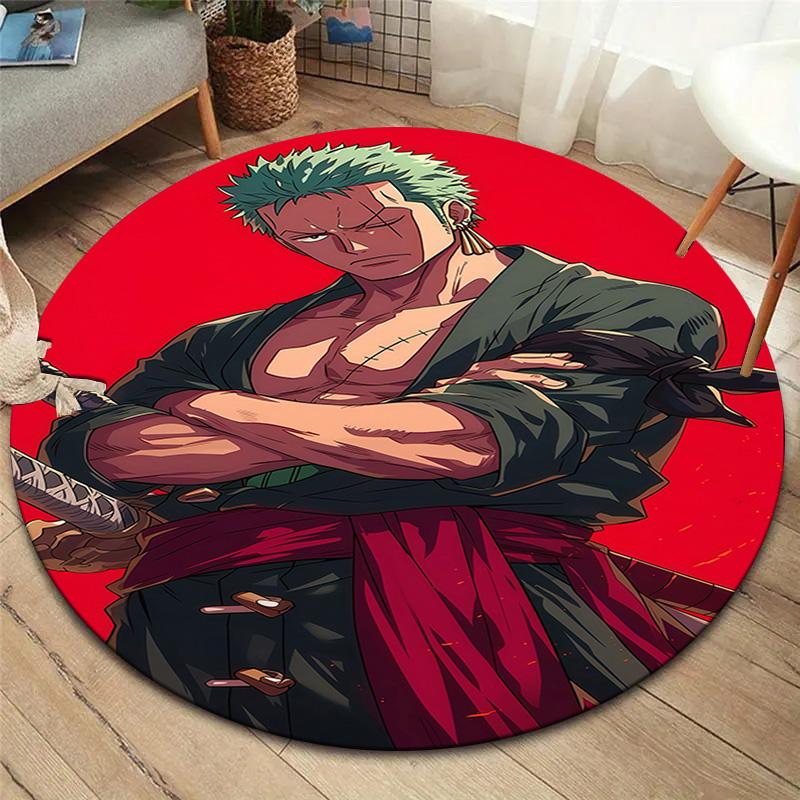 Roronoa Zoro Round Area Rug Carpet Rug For Living Room Bedroom Sofa Playroom Decor Nonslip Floor Mat
