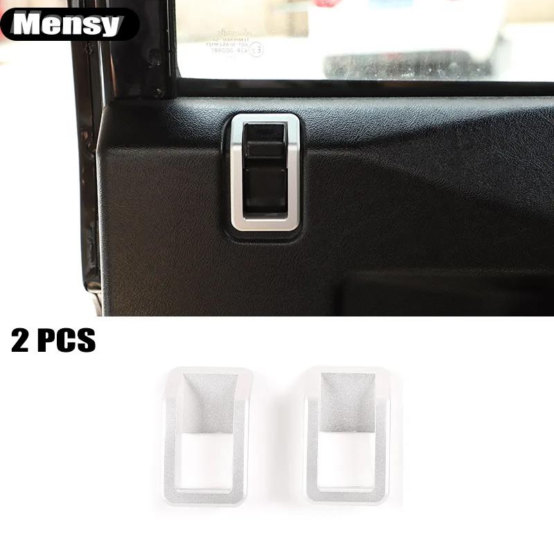 For Land Rover Defender 90 110 130 2004-2019 Aluminum Alloy Car Door Lock Pin Inner Handle Frame Decoration Cover Car Accessory