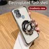 For Infinix Hot 10s Case Hot 10T Cover Hot 10s NFC Luxury Plating Shockproof Magnetic Bracket Magsafe Clear With Holder Stand