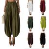 Women Loose Harem Pants Lightweight Airy Balloon Trousers Elastic Waist Casual Comfortable Wide Leg Bottoms for Daily Wear
