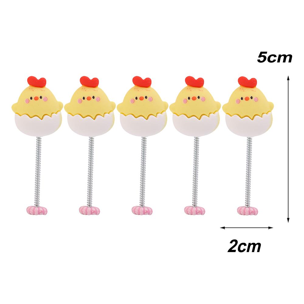 Rainbow Flower Car Ornaments Dashboard Rearview Mirror Shake Head Little Yellow Chicken Colorful Flower Decorative Accessories