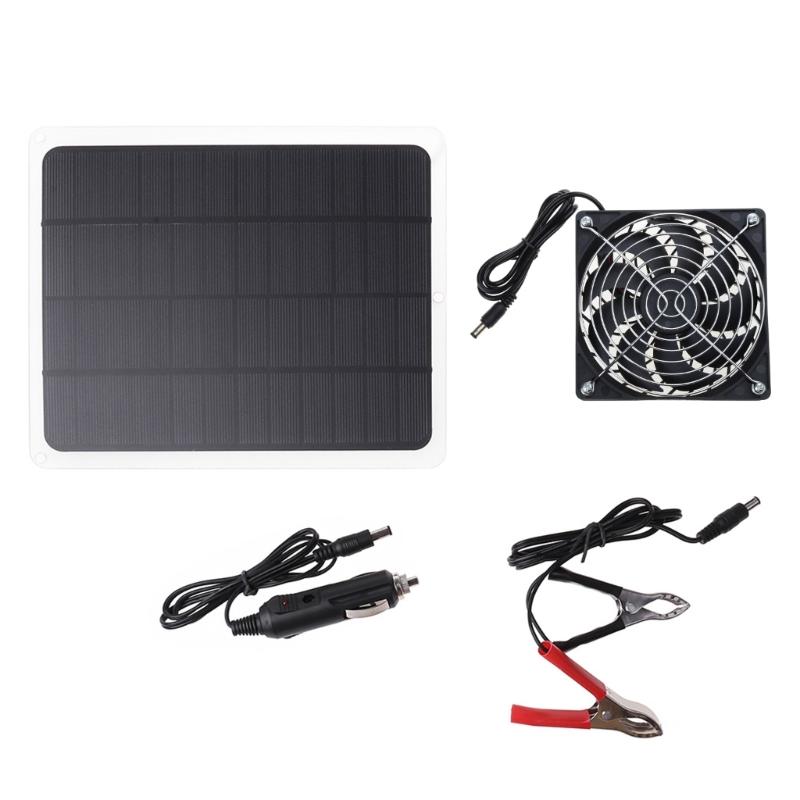 

Solar Panel Powered Fan Mini Ventilator for Greenhouse Pet Dog Chicken House Greenhouse Cooling Fan Accessories 1