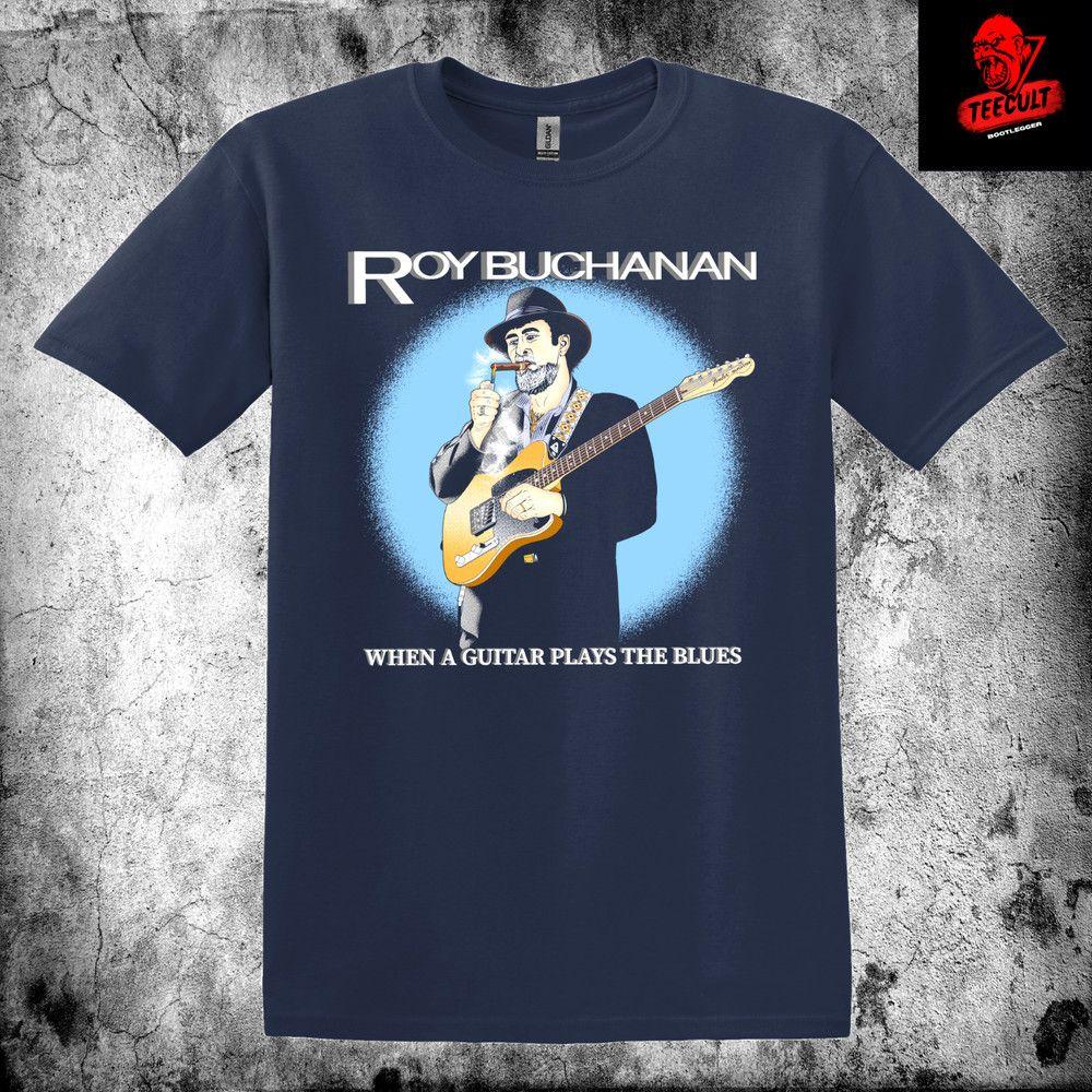 Unisex Shirt Cotton Oversize Large Size Roy Buchanan #034;When a Guitar Plays the Blues#039; Unisex Cotton TShirt S 3XL